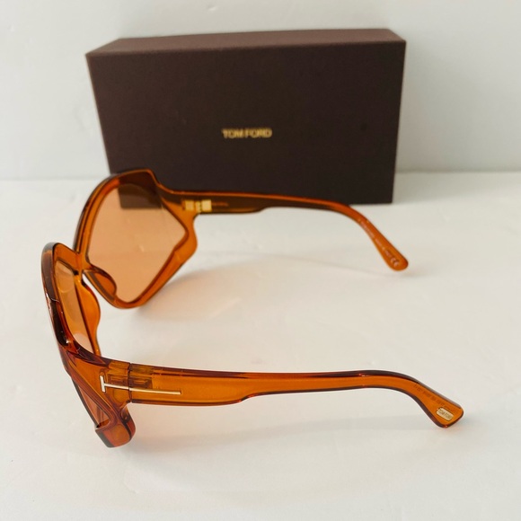 Tom Ford Cheyenne TF903 903 Sunglasses Crystal Orange 48E Authentic 68mm - Picture 11 of 13